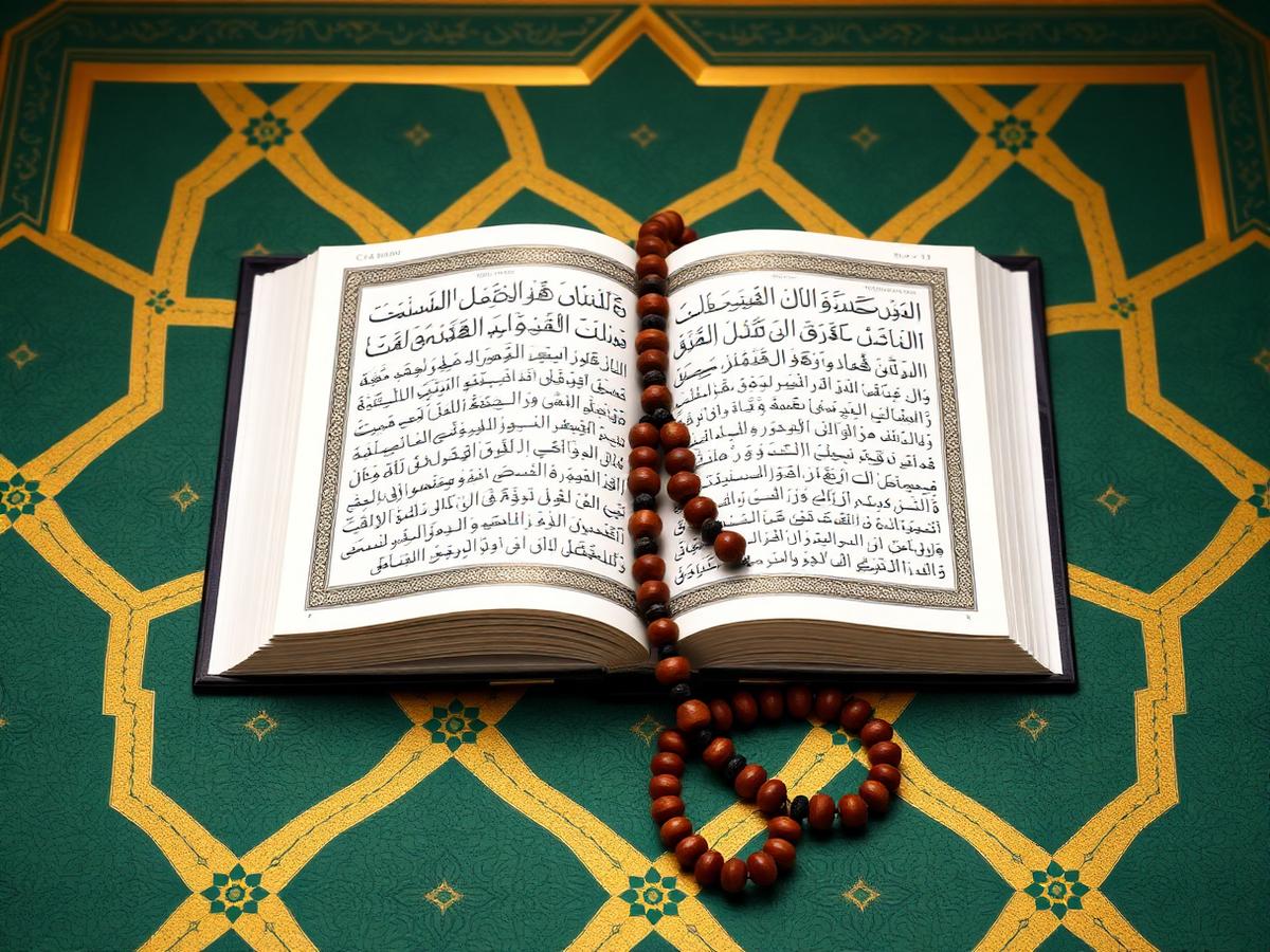 Holy Quran open on rehal